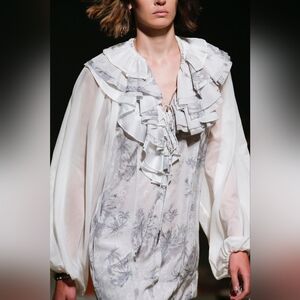 Coach Sz Small Runway Long Sleeve Palm Print Mini Dress